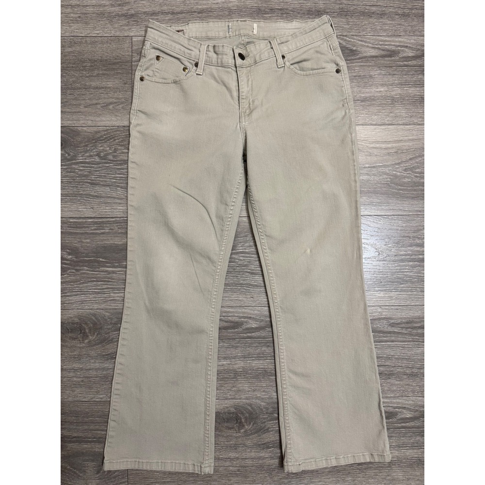 Signature by Levi Strauss & Co Womens Bootcut‎ Jeans Khaki Beige Mid Rise 30x26